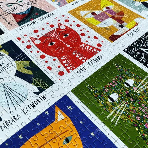Happily Puzzles Art Cats - 1,000 Piece Jigsaw Puzzle