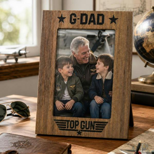 Widdop & Co Top Gun Top G-Dad Photo Frame Brown