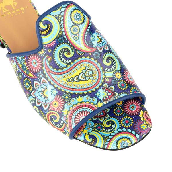 Embassy London South Beach - Festival Blue - Women's fully leather lined slip on sandal