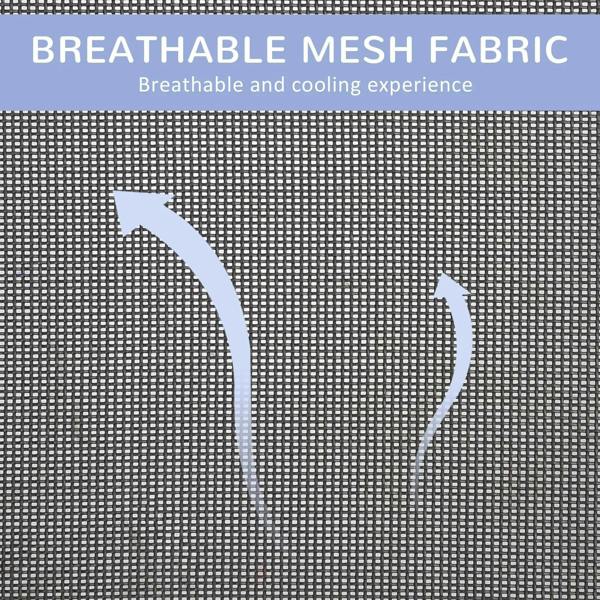 Breathable blue mesh fabric on an elevated pet cot bed surface