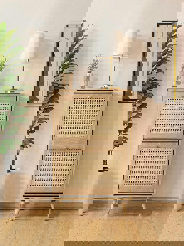 Swish Furniture Manila Rattan 2 Door Flip Down Shoe Storage Cabinet