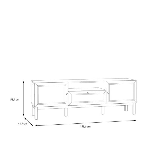Wyld Haus Turku Light Grey TV Unit with Oak Detail 2 Doors 1 Drawer