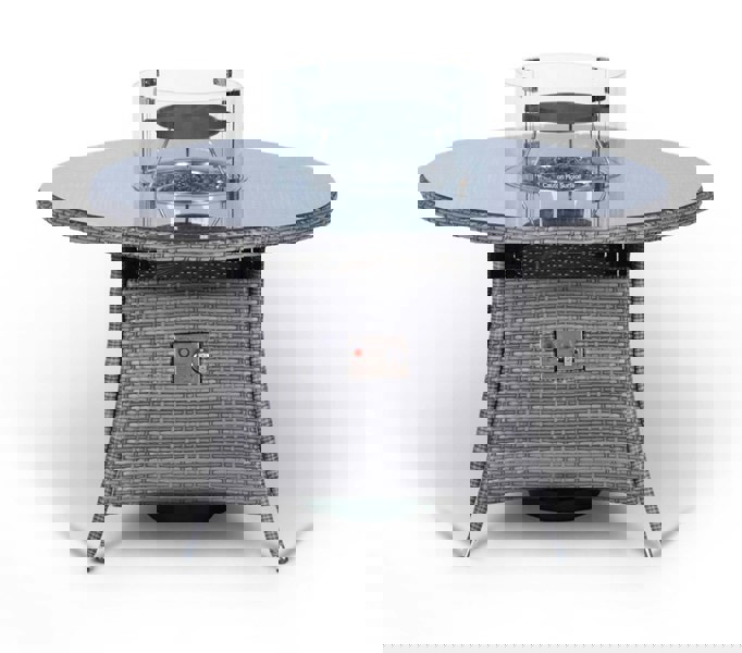Giardino Fire Pit 4 Seater Round Rattan Dining Table