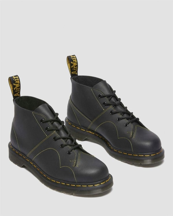 Dr. Martens Church Leather Black Boots