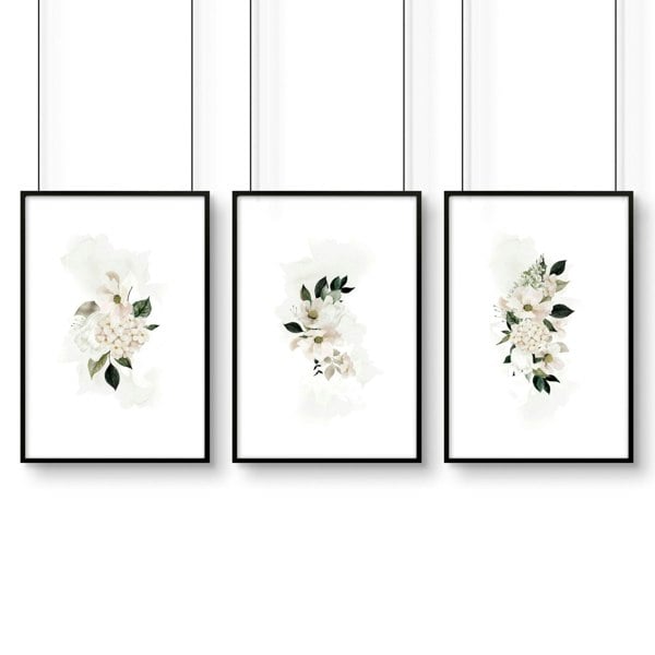 Kitchen prints set of 3 | set of 3 Shabby Chic Floral art prints