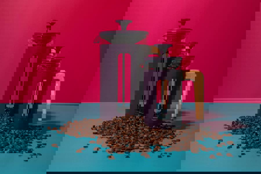 La Cafetière 'Pisa' 8 Cup Cafetiere, Purple with Wooden Handle 1L