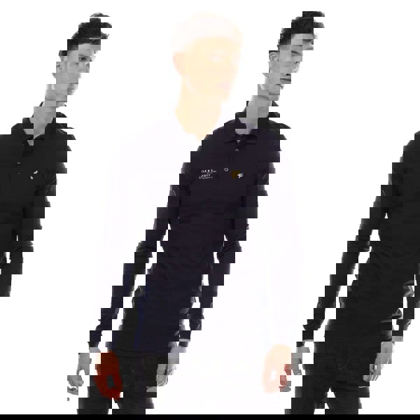 Lyle & Scott Mens Co-Ordinate Print Long-Sleeved Polo Shirt - Navy