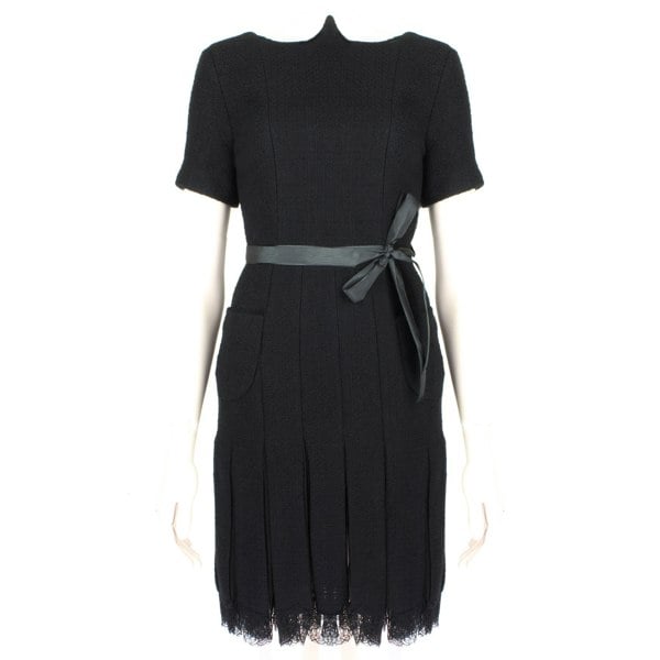 Meadham Kirchhoff Cut-Out Collar Dress black boucle