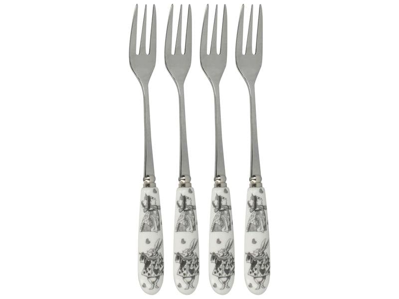 V&A Victoria And Albert Alice In Wonderland Set of 4 Pastry Forks