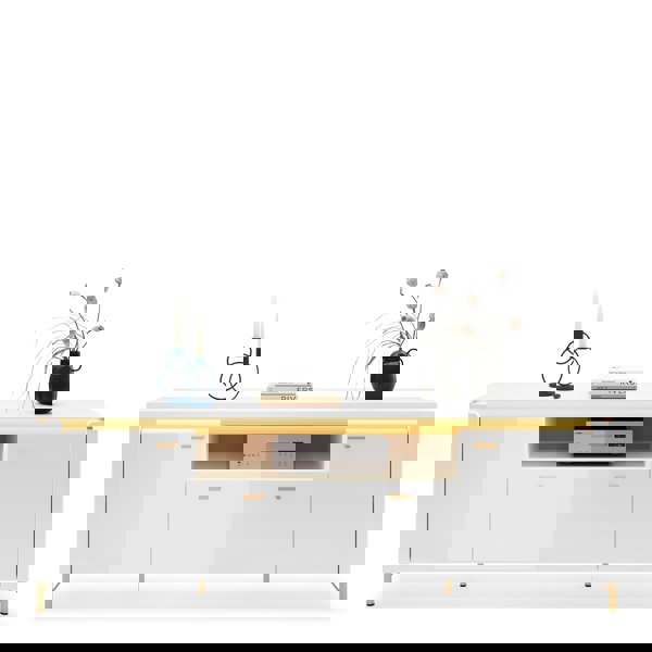 Furniture To Go Lazio TV Cabinet 2 Door 1 Drawer in Alpine White/White Gloss