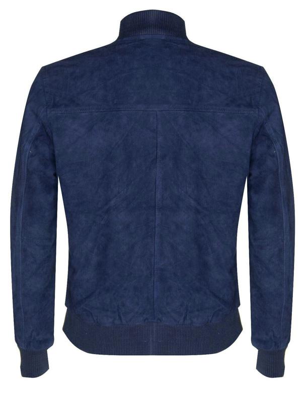 Infinity Leather Mens Suede Leather MA-1 Varsity Bomber Jacket