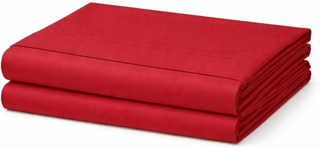 Night Zone Microfibre Flat Sheet – Ultra Soft Breathable Easy Care Bed Sheet - Red