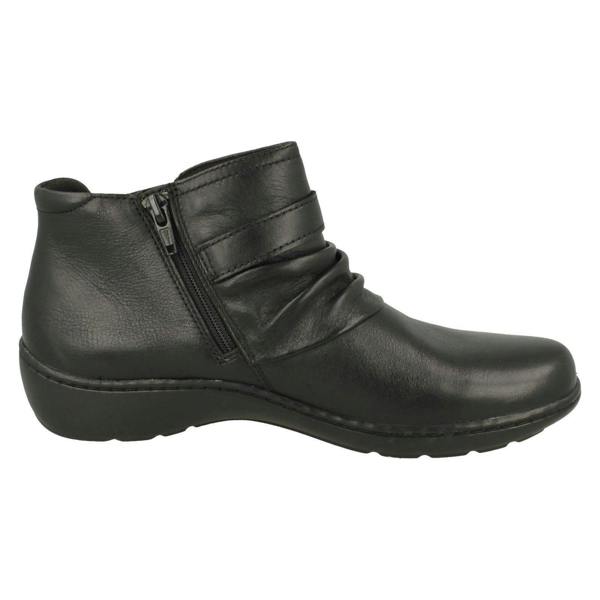 Clarks Ladies Clarks Buckle Detailed Ankle Boots Cora Rouched