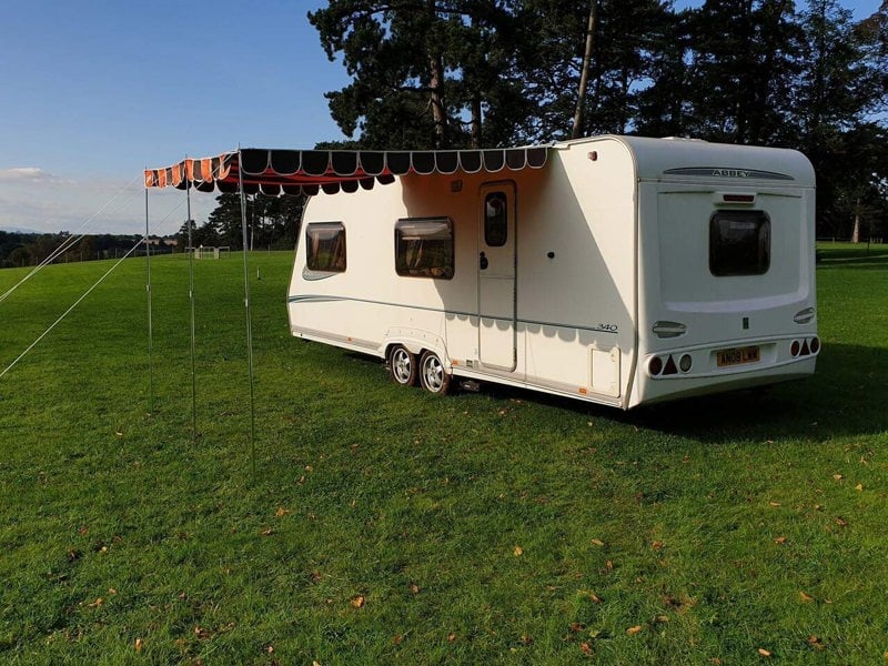 Orange and Brown Caravan Sun Canopy Shade OLPRO