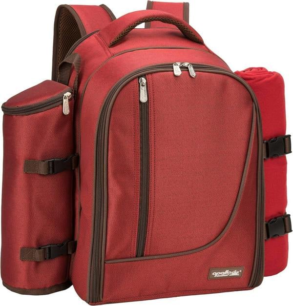 Dyzi 2 & 4 Person Picnic Backpack Cooler Compartment Tableware Set Blanket