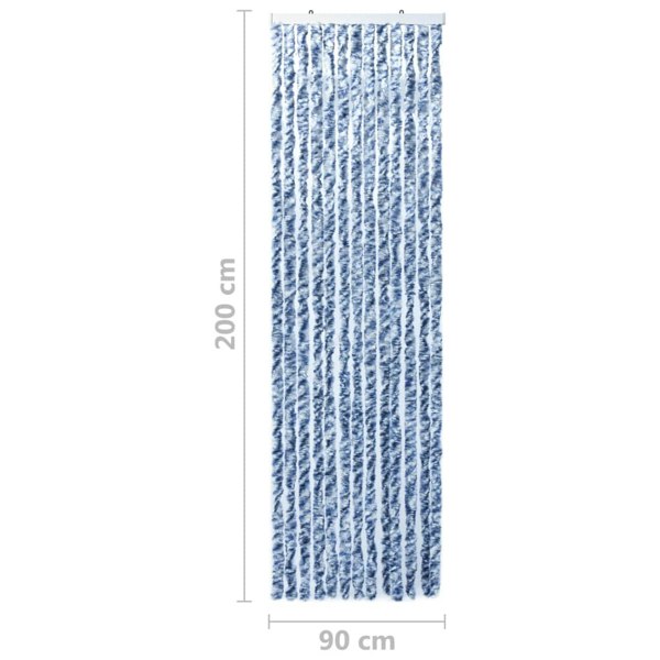 Berkfield Insect Curtain Blue and White 90x200 cm Chenille
