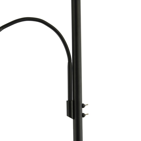 Contemporary Mother & Child Floor Lamp in Matte Black with Cotton Fabric Shades Image 4