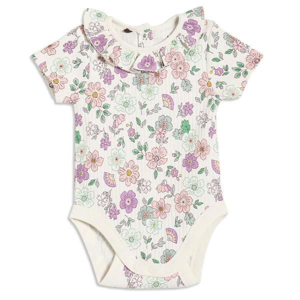 Mini Cuddles Baby Girls 3pk Floral Printed Bodysuits, Multicolour