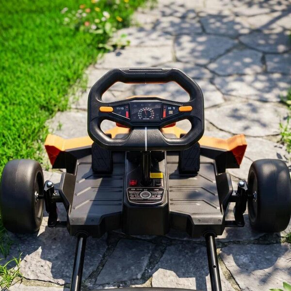 24V Electric Go Kart for Kids 6-12 Years with Drift Mode, Adjustable Seat, 3 Speed, Slow Start, Orange