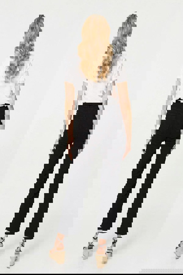 Black | High Waist Bootcut Straight Jeans
