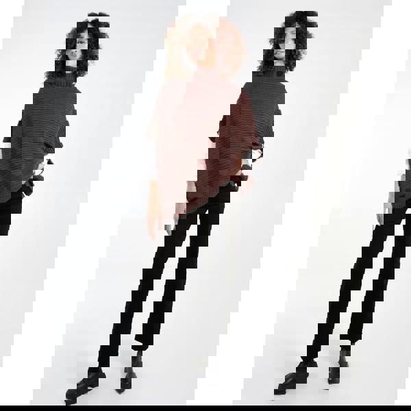 Blue Vanilla High Neck Oversized Ribbed Tabard Jumper