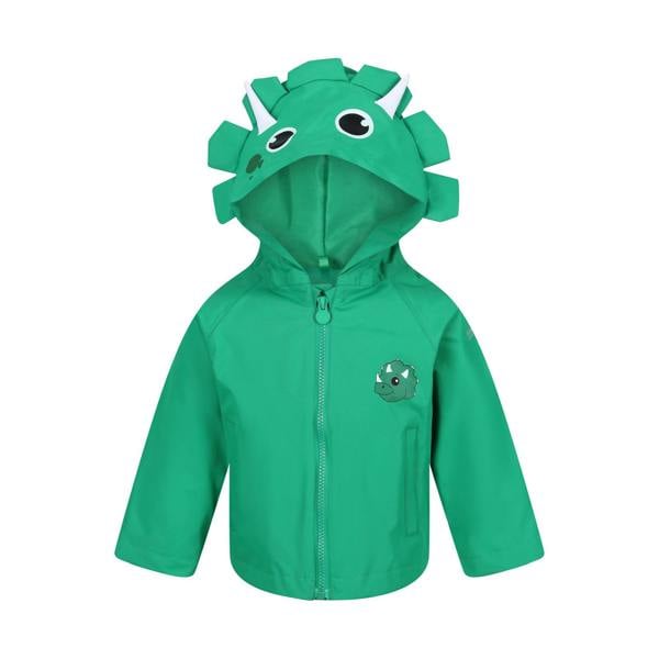 Regatta Childrens/Kids Stompy The Dinosaur Waterproof Jacket - Jellybean Green - 