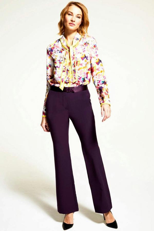 HotSquash Tie Neck Crepe Blouse