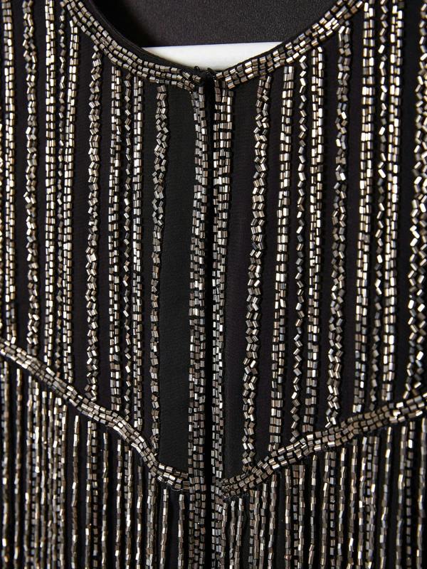 Rose & Nancy Scarlett Black Silver Fringe Jacket
