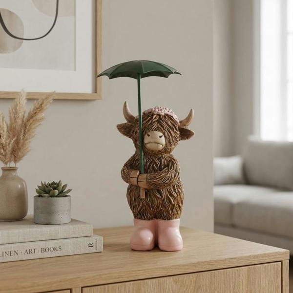 Garden Greatness Highland Cow Rainy Days Ornament