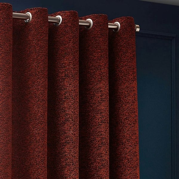 Paoletti New Galaxy Chenille Eyelet Curtains - Copper