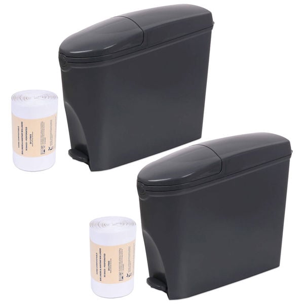 ProWashroom Sanitary Bin 40L & 100 Bin Liners - Slimline Washrooms Toilets Hygienic Disposal Pedal Bins
