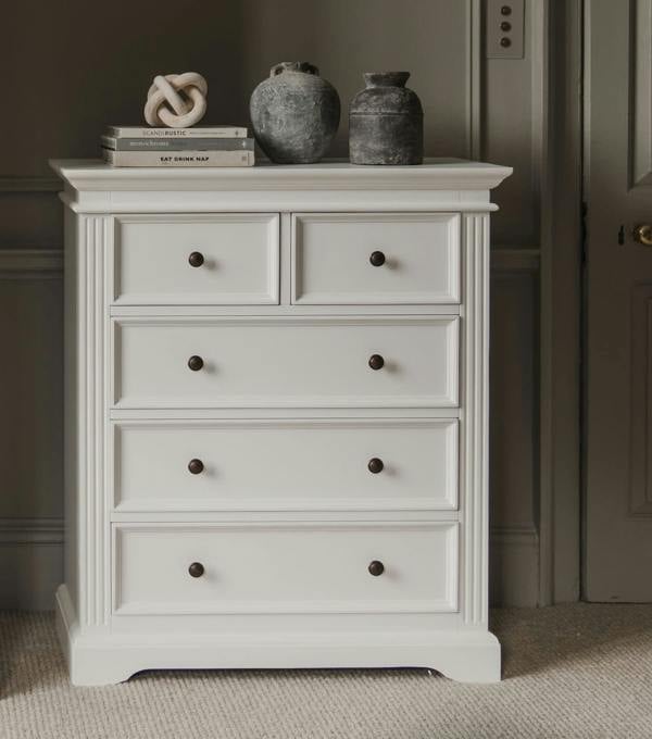 Statement Furniture Gainsborough Chest of Drawers, 2 Over 3 Large Bedroom Storage Assembled