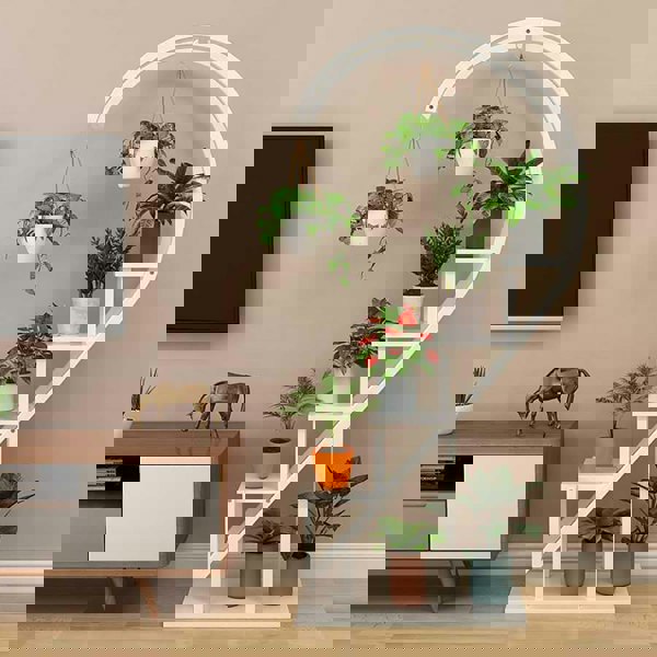 Living and Home 4 Tiers Curved Plant Stand Half-Heart Bonsai Display Shelf