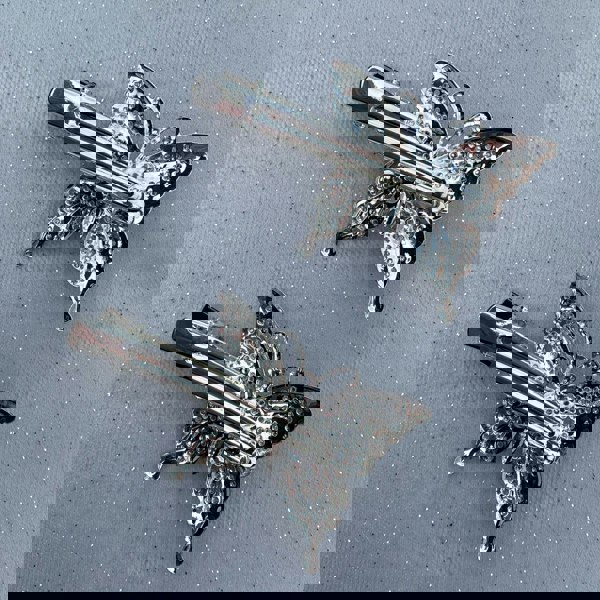 butterfly hair clips silver hair grips alligator clips