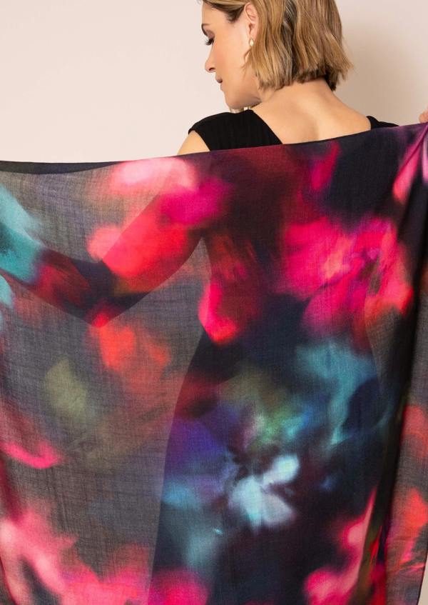 Alie Street London Leoni Silk Wool Scarf (Moonlit Florals)