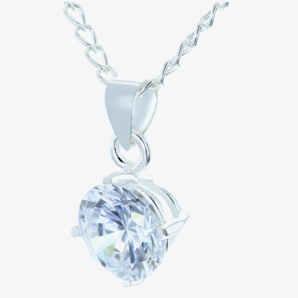 T. H. Baker Silver Cubic Zirconia Necklace