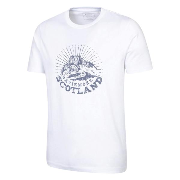 Mountain Warehouse Mens Circle Mountain T-Shirt - White - 