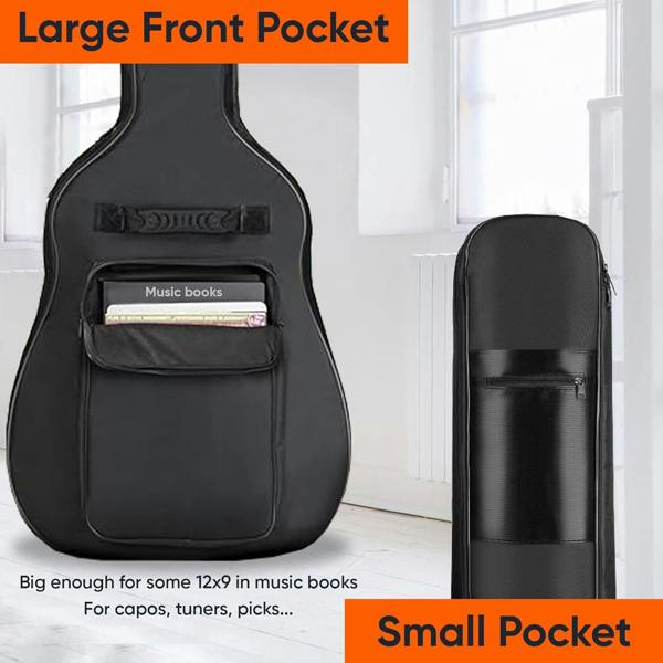 40–41 Inch Acoustic Guitar Gig Bag, Waterproof Padded Carry Case with Backpack Shoulder Straps, Handle and Protective Storage for Classical Guitars