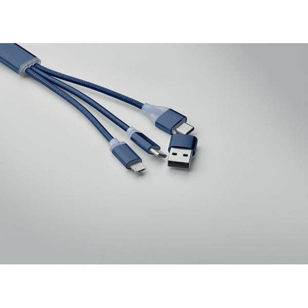 MidOcean 4 in 1 Keyring Charging Cable - French Navy - 