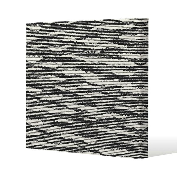 Benjamin Tate Design Grunged Stripes Slim Style Canvas Print  40x40cm , 15mm Slim Real wood.
