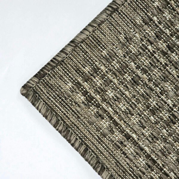Viva Rugs Taupe Brown Plain Runner Rug Non-Slip Flat Weave Kitchen Hallway Carpet