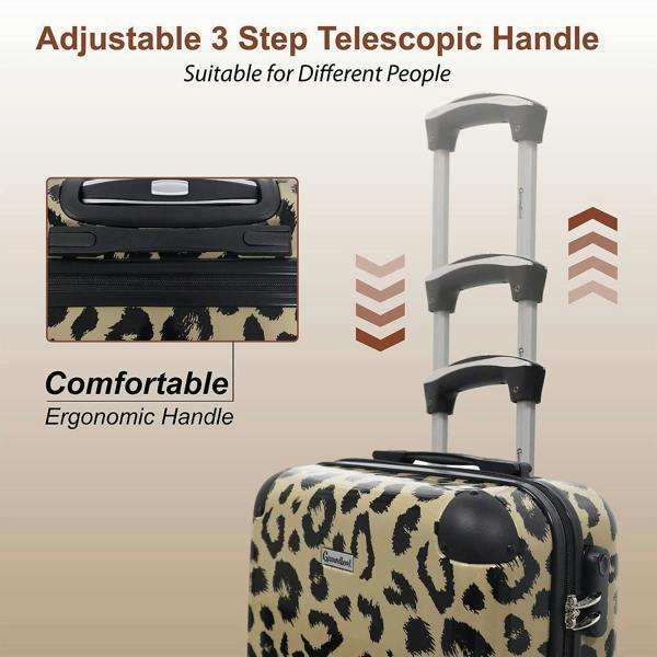 Groundlevel Animal Print 20" Hard Shell Cabin Suitcase Lightweight Spinner Carry On