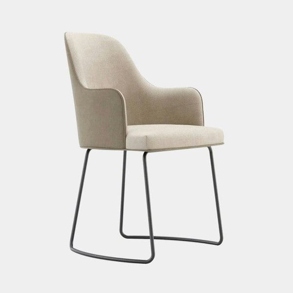 Domkapa Minimalismo Black Steel High-End Upholstered Dining Chair