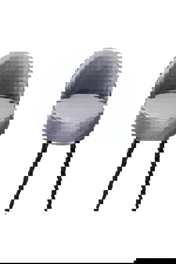 Living and Home Grey Velvet Low Back Dressing Footstool with Solid Wood Legs