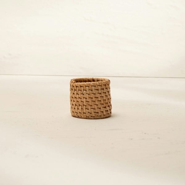 Natural rattan round napkin rings handwoven wicker dining table decor