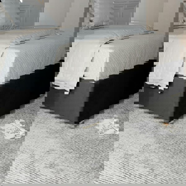 Casa Magna Tammy Upholstered Soft Velvet Metal Bed Frame - Black