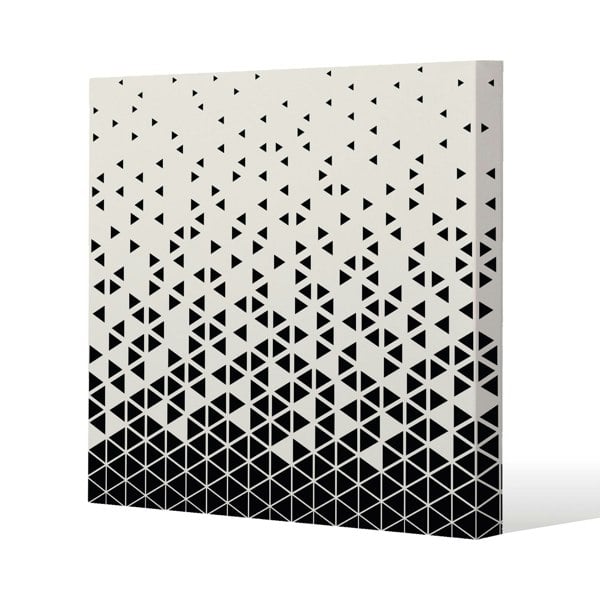 Benjamin Tate Design Geometric Triangles Slim Style Canvas Print  30x30cm , 15mm Slim Real wood.