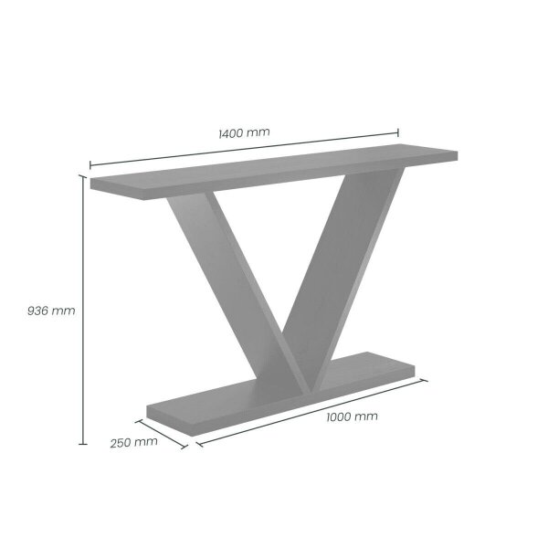 Wyld Haus Girona Black Oak Wood V-Frame Console Table