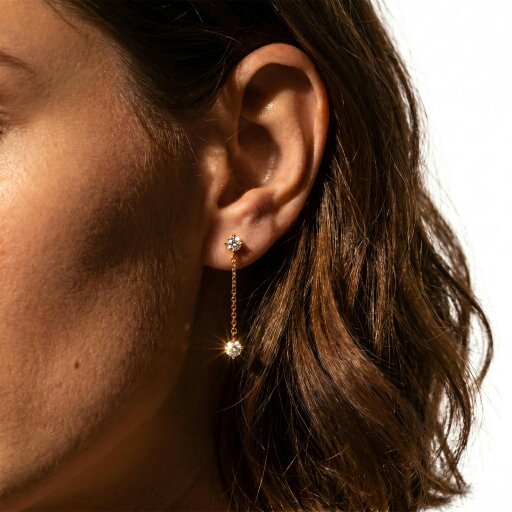 Gold Trip Crystal Drop Earrings