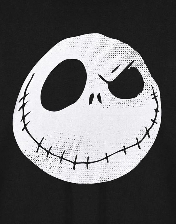 Disney The Nightmare Before Christmas Womens Black Jack Crop Top Cropped Short Sleeved T-Shirt